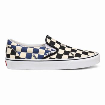 Damske Slip On Tenisky Vans Big Check Classic Čierne/Námornícka Modrá VA69ZWMHQ